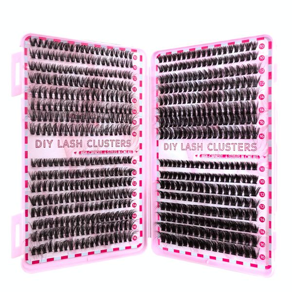 DIY Lash Clusters Kit, 640 Pcs Eyelashes Clusters Extensions Kit 9-16mm