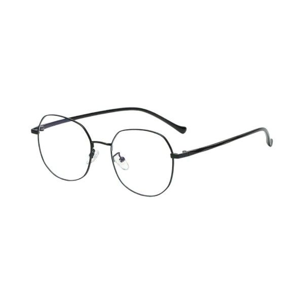 Retro Round Anti-Blue Light Glasses - Black/Transparent