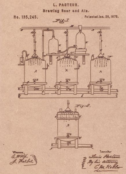 Vintage Patent Sketch Style Beer Brewing - Unframed