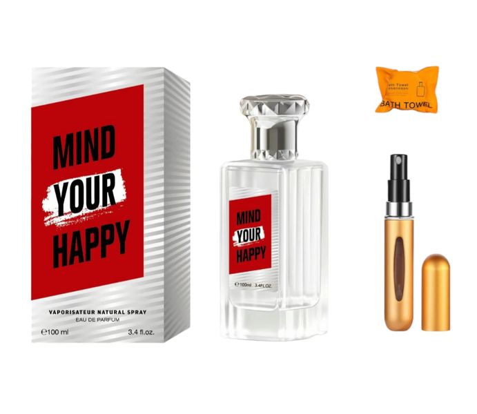 Mind Your Happy Pour Femme Perfume &amp; Mini Perfume Bottle &amp; Travel Towel