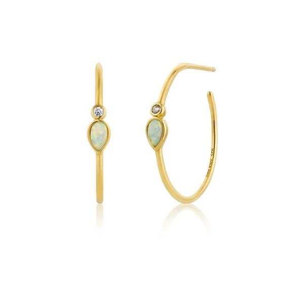 Ania Haie Glow Opal Raindrop Hoop Earrings - Gold
