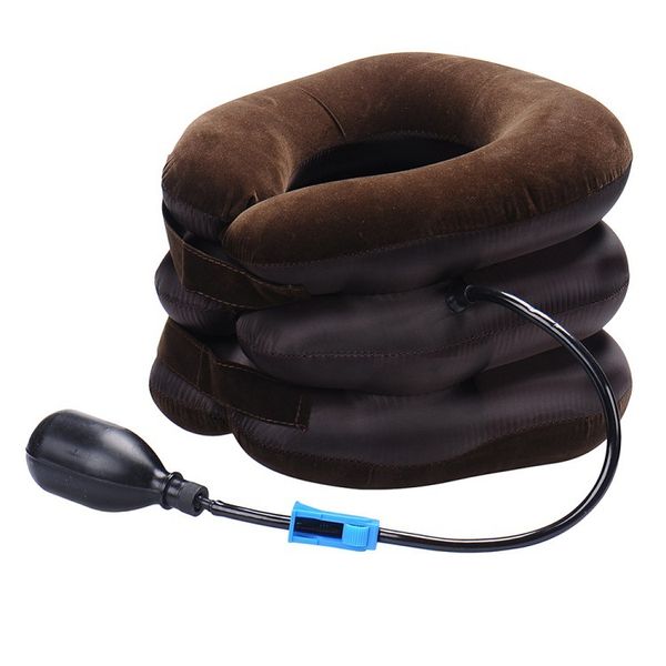 Inflatable 3-layer U-shaped cervical traction device