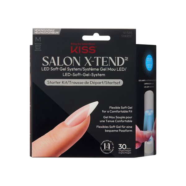 KISS Salon X-tend Press-On Pure Nails Soft Gel Adhesive with LED Lamp
