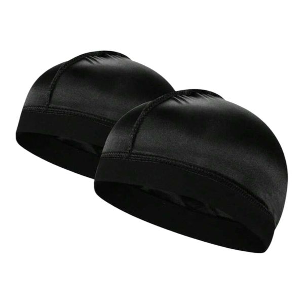 2 Pack Satin Wave Caps - Premium Breathable Hair Protection