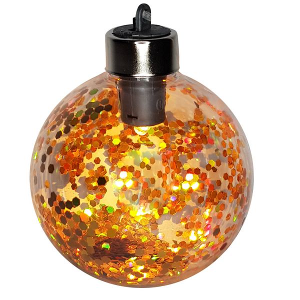 Light Up Christmas Gold Confetti Bauble - Self Lit Christmas Ball