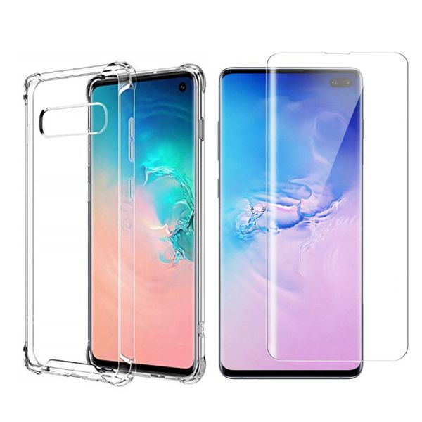 Samsung S10 Bumber Rubber Cover + Curved Screen Protector - Clear