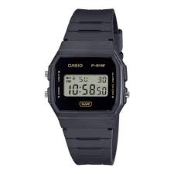 Casio Mens Black Digital Rubber Strap Watch-F-91WB-8ADF