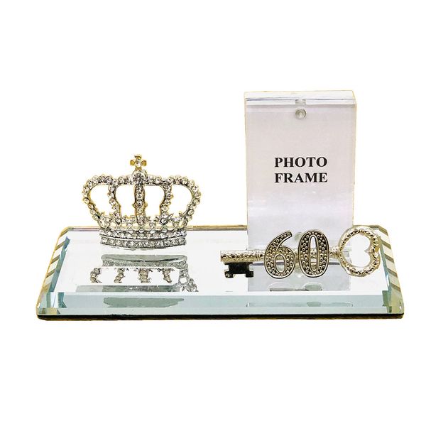 60th Key Gents Diamant Silver Crown with Magnetic Photo Frame And Metal