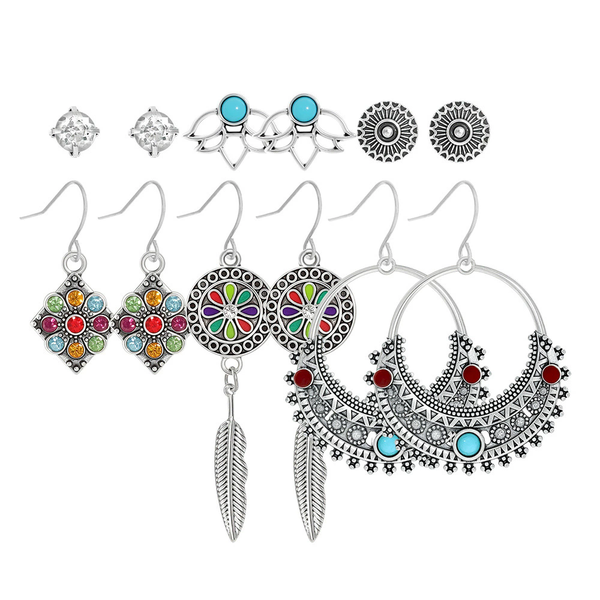 6Pairs Vintage Boho Drop Dangle Earrings Boho Dangle Earrings Set for Girls