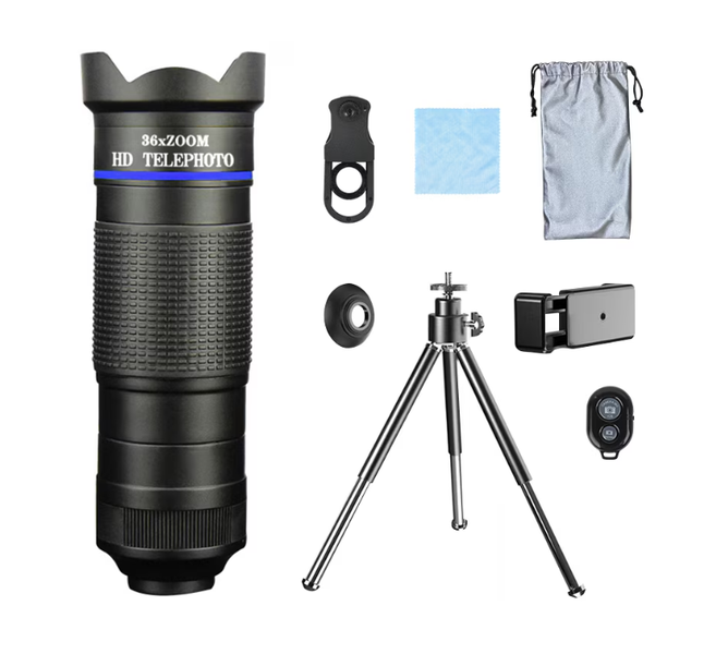 ABTOR Mobile Phone Lens, 36x Zoom, Universal Type, Black