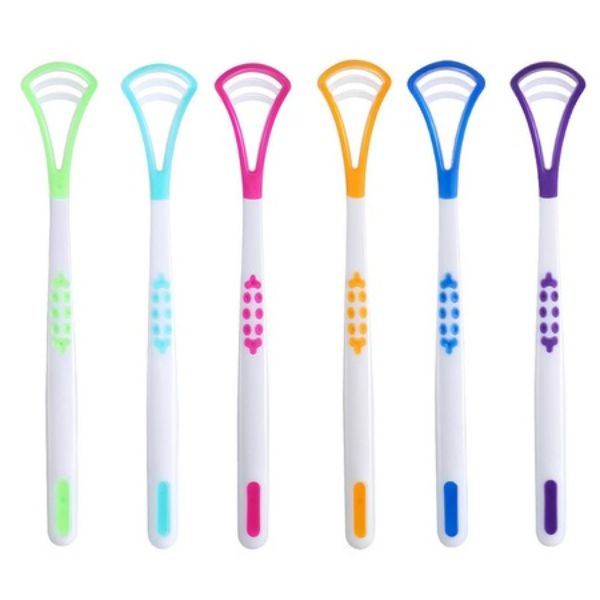 (6-piece set) Tongue coating brush, tongue scraper, tongue coating cleaner