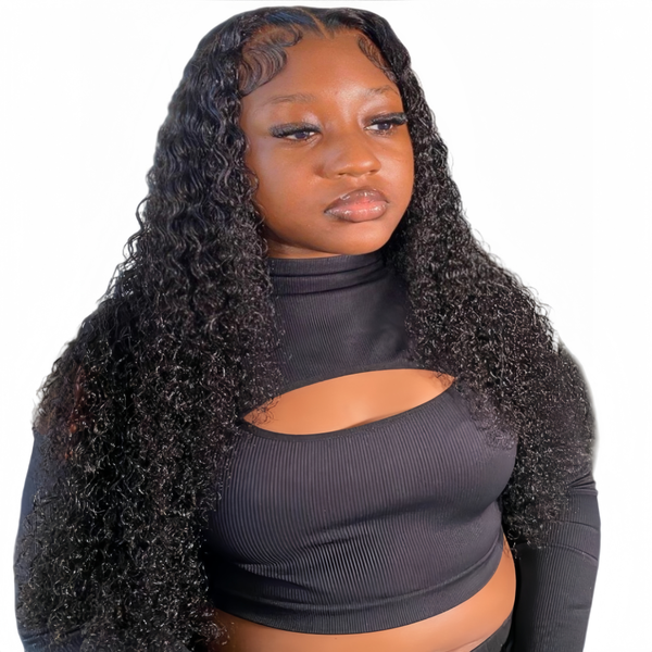 Marigold 24 inch Water Wave Wig - Human Hair with 13x4 Lace Front