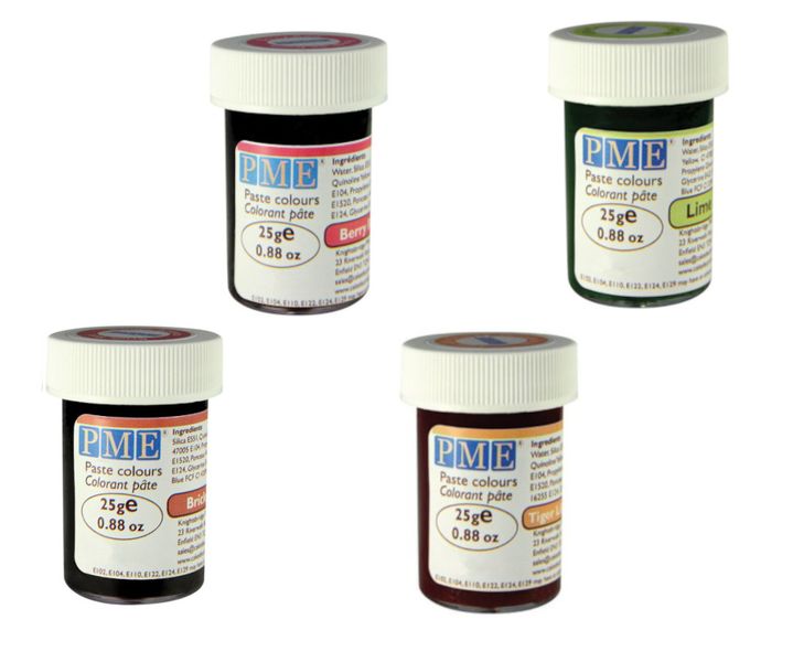 PME Cake Icing Colouring Gel - Green / Red / Orange / Brick Red