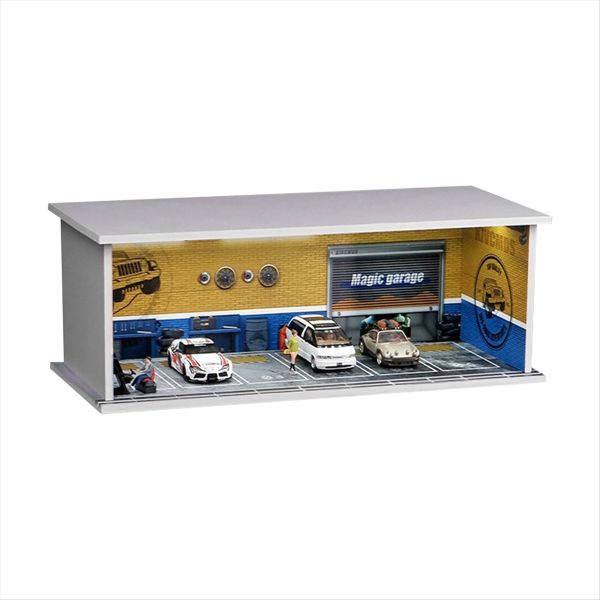 1/64 Diorama Car Garage Model Led Lighting City Car Showroom Scene