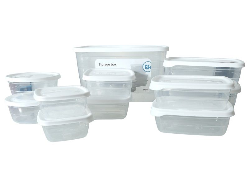 Transparent Storage Containers 11 Piece With White Lid