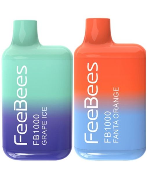 FeeBees-Grape Ice &amp; Fanta Orange -Disposable 1000Puffs Vape Bar 30mg-2 Pack