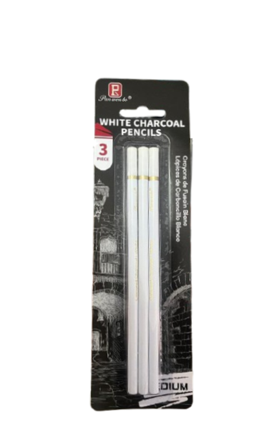 Pan Wen Bo White Charcoal Pencils - 3 Piece Set (Medium)
