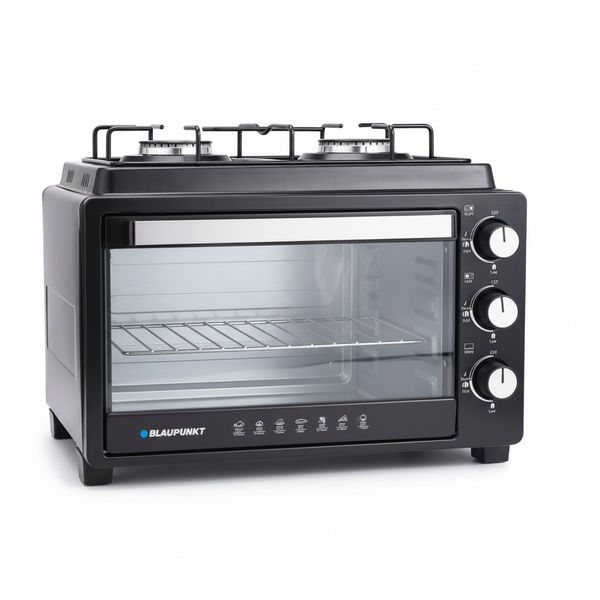 Blaupunkt 2 Burner Gas Plate Stove with Tempered Glass Mini Oven - Compact