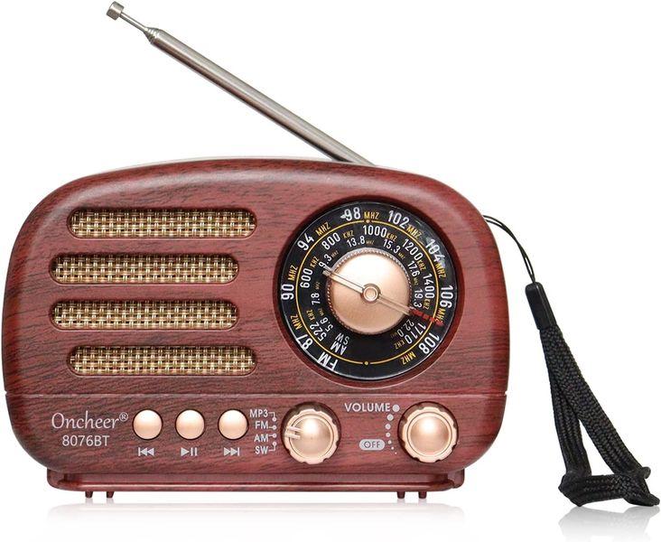 Portable Vintage Radio Retro Bluetooth Speaker Wood Finish