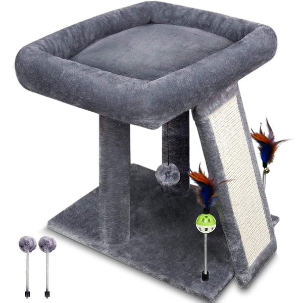 Cat Tree Tower with Scratching Post and Play Balls for Indoor Cats