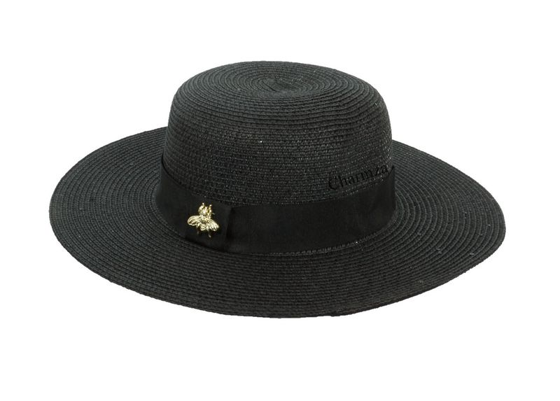Charmza Panama Woven Hat - Black