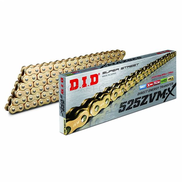 DID 525 ZVM-X 120 link silver Super Street X ring chain