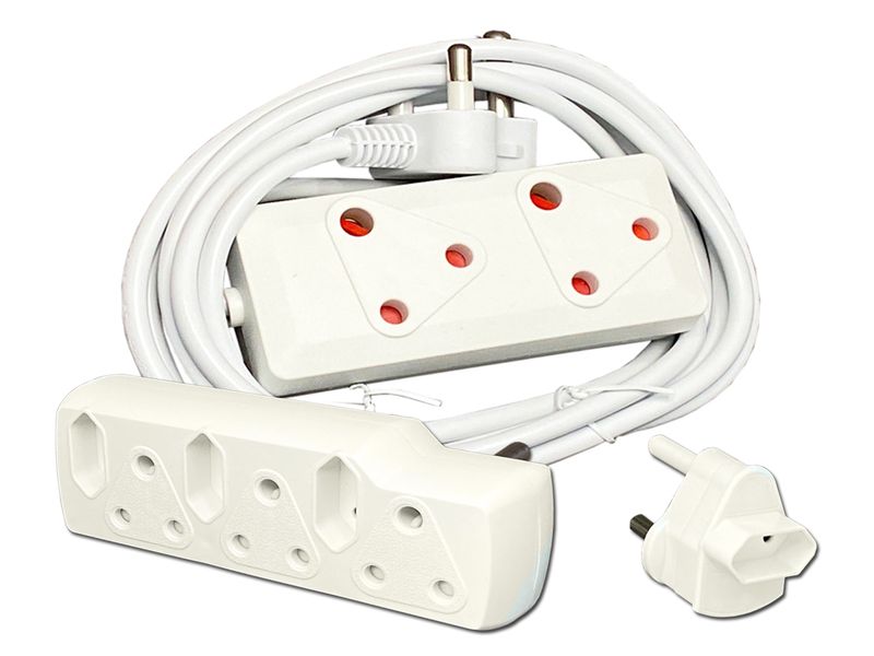 Everlotus Extension Cord 3M Bundle With 6 Way Multiplug And 1 Adapter