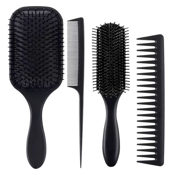 Bestby- 4 Pieces Professional Styling &amp; Detangling Hairdressing Brush Combs