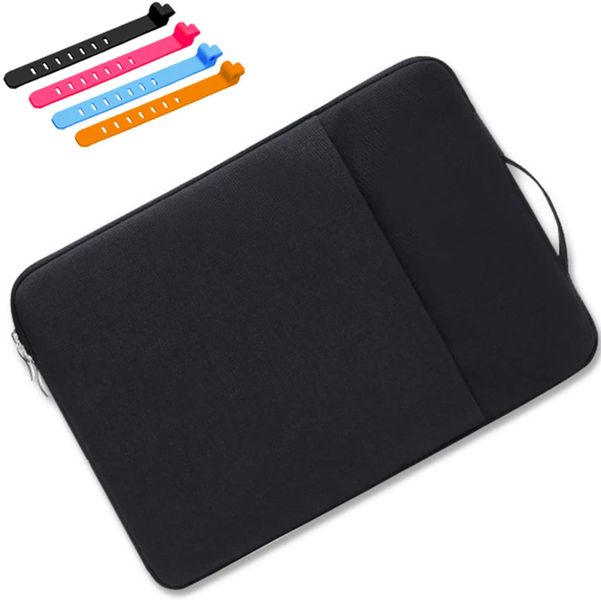 Waterproof Laptop Sleeve-Macbook/Laptop 14/15" &amp; 4 Cable Organisers Black