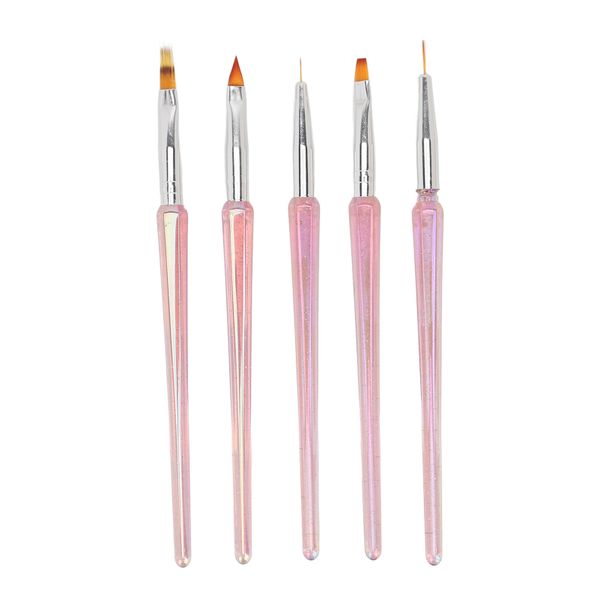 5 Pieces nail art brushes set with fine striping brushes