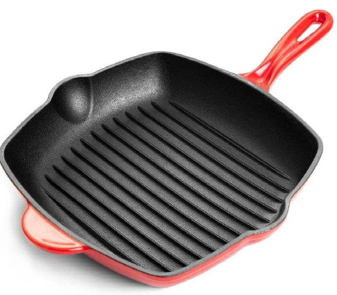 Pre-Seasoned Cast Iron Griddle Pan - Square Cast Iron Skillet