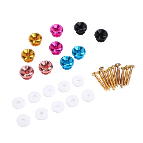 10 Set Anti-Slip Guitar Strap Lock Pins With Sponge Pads