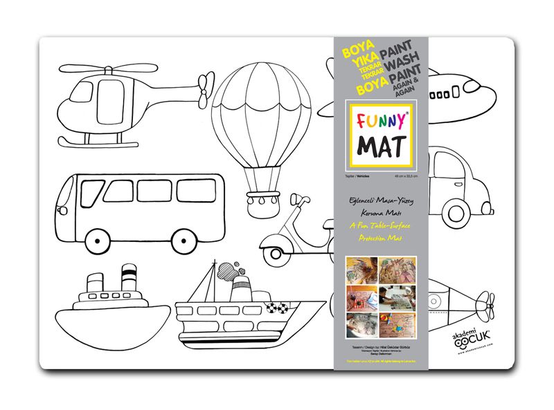Funny Mat - Colouring in Placemat-Vehicles