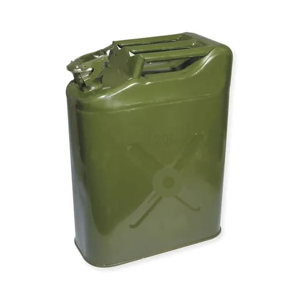 20L Metal Jerry Can with integrated triple handle (Green)