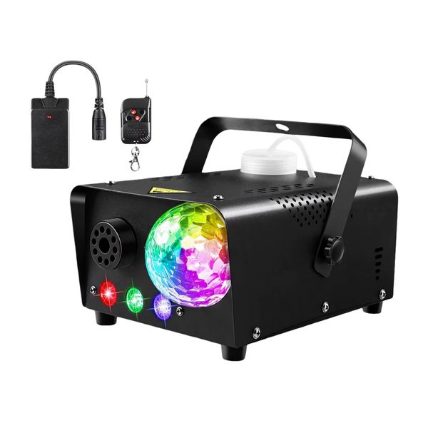 Fog Machine, 3 Rgb Led Lights Party Dj Disco Light, Wireless Remote Control