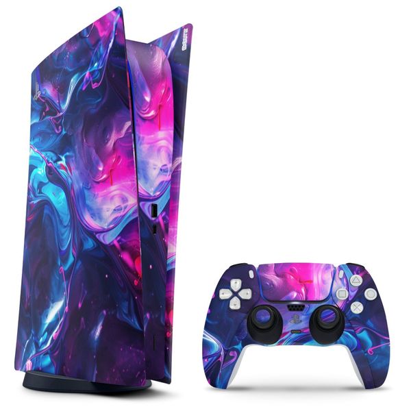 Decal Skin Compatible with PS5 Digital - Abundant Fluid Art (Decal Only)