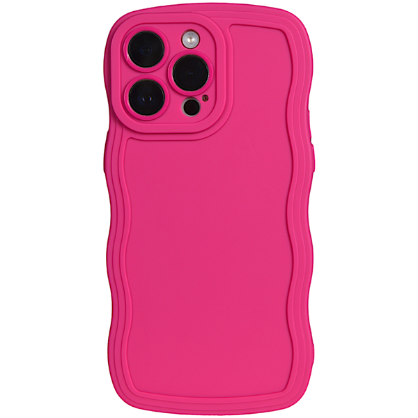Solid - Deep Pink - Phone Case with Wavy Edge &amp; Pro Cam for iPhone 14 Pro Max