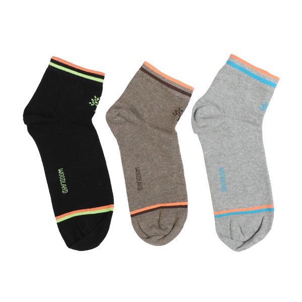 Woodland Men's Casual Socks Triple Pack Multi Colours (BD111)