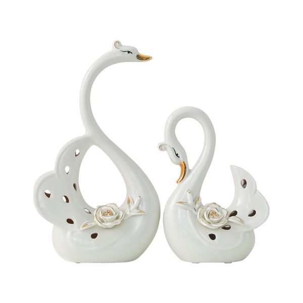 Modern Home Decoration &amp; Ornament Ceramic Swan Set of 2 M001/M004