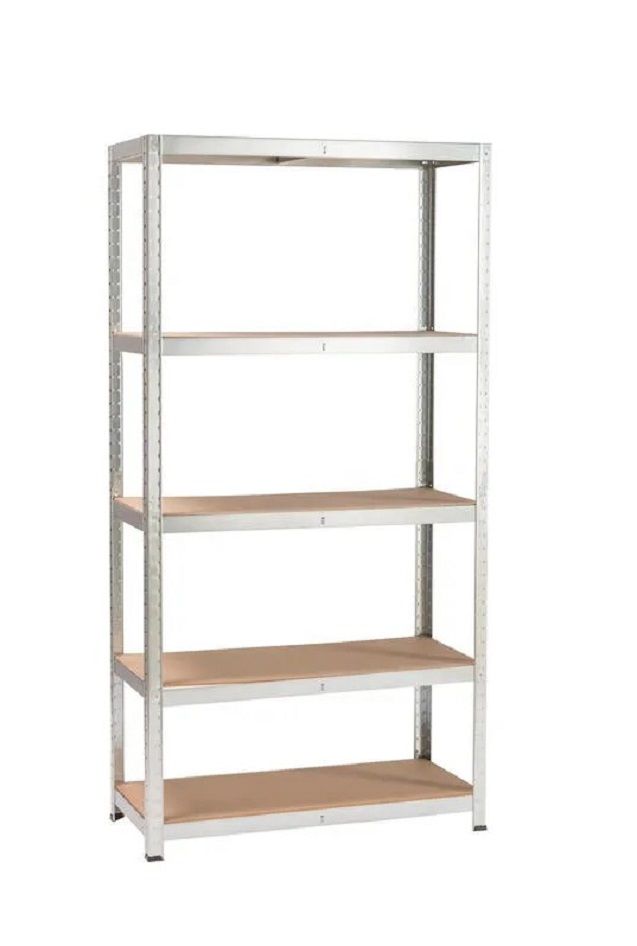 Spaceo Mdf Board & Metal Shelving 5 Tiers (w90xd40xh176cm)