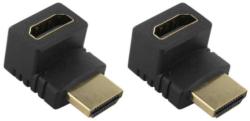 Baobab HDMI Male To HDMI Female Adapter With 90 Degree Angle Up - Dual Pack