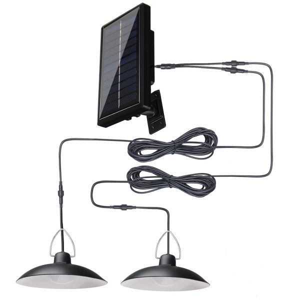 Double LED Solar lights Indoor and outdoor with Panel and remote