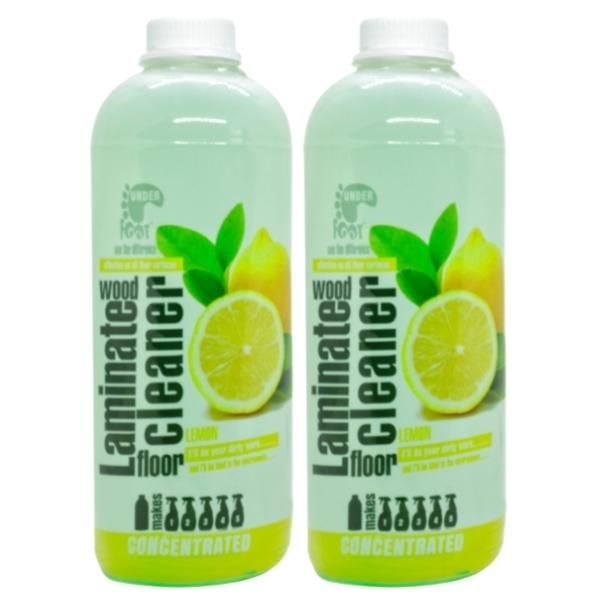 Under Foot - Laminated Wood Floor Cleaner - Refill 1L - Lemon - Pack of 2