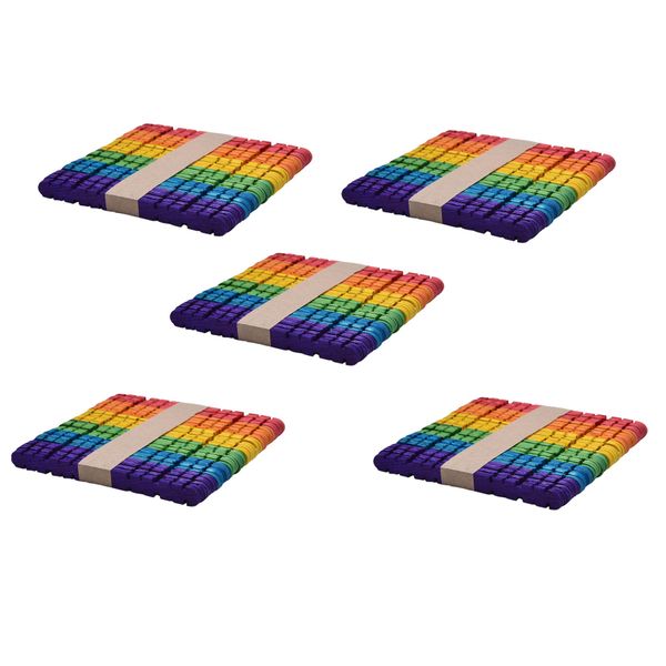 Serrated Sawtooth Art &amp; Craft Colour Wooden Lolly Sticks (250 Piece)