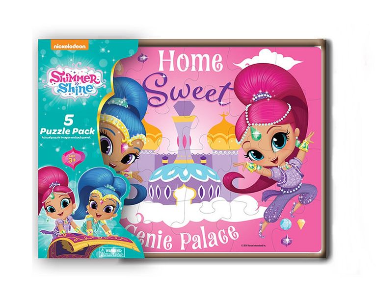 Shimmer &amp; Shine 5 Pack Wood Puzzles In Wood