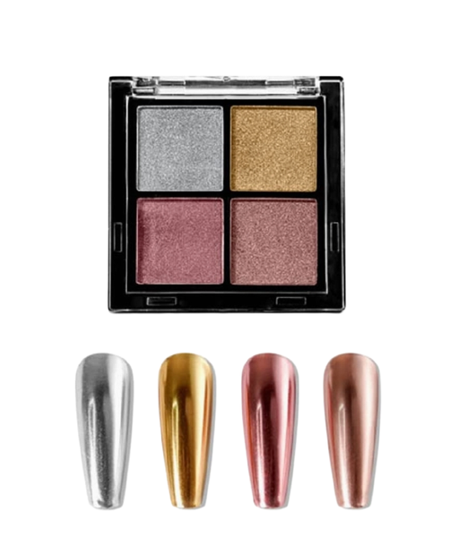 4 in 1 Color Pressed Solid Mirror Chrome Powder for Nail Art - No. 12
