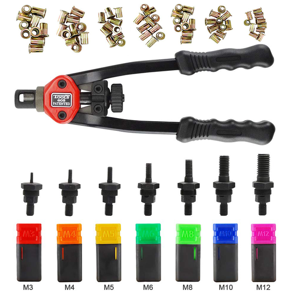 Manual Hand Rivet Nut Tool Kit Rivnut &amp; Nut Inse image