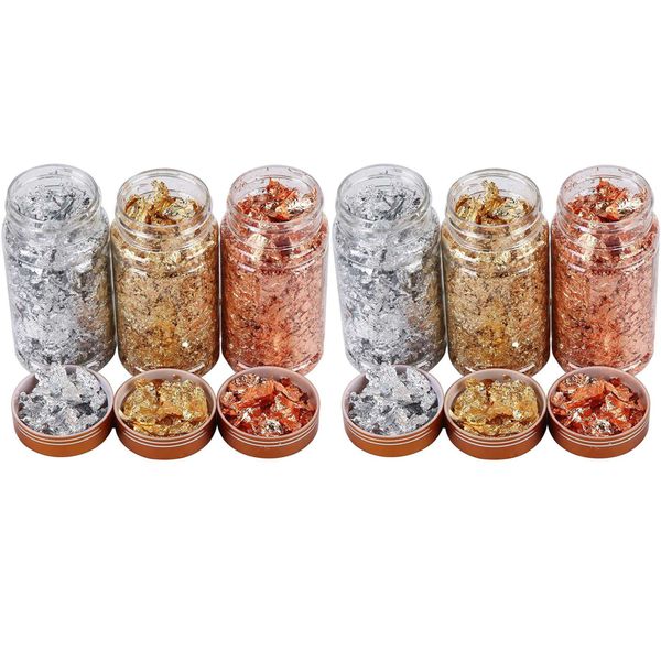 Gold Foil Flakes For Molds 3 Bottles Foil Flakes For Arts And Crafts