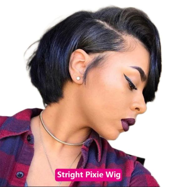 Brazilian/Peruvian Virgin Hair Short Pixie Cut Razor Cut Lace T-Frontal