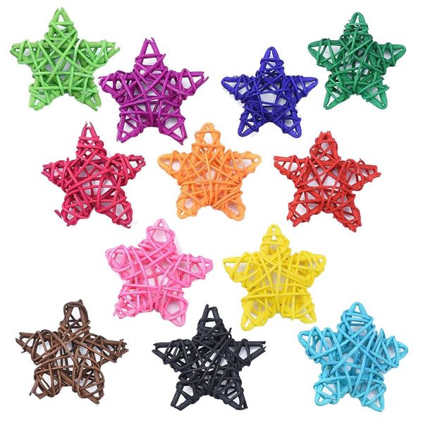 Craft Decor Multicolour Christmas Decoration Star Set Of 12 (6cm)